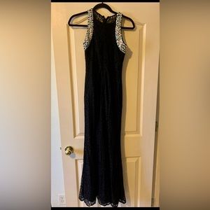 Beautiful Prom Dress Black with rhinestones